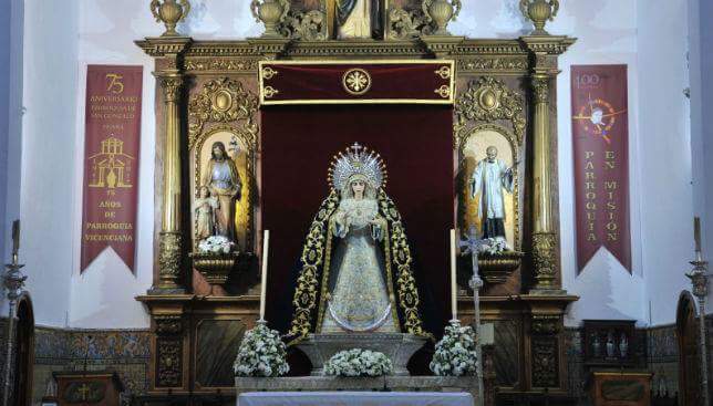 SSanta__Sevilla's tweet photo. La Virgen de la Salud ya preside la Parroquia de San Gonzalo. Foto @HdadSanGonzalo https://t.co/uWtZkDh34l