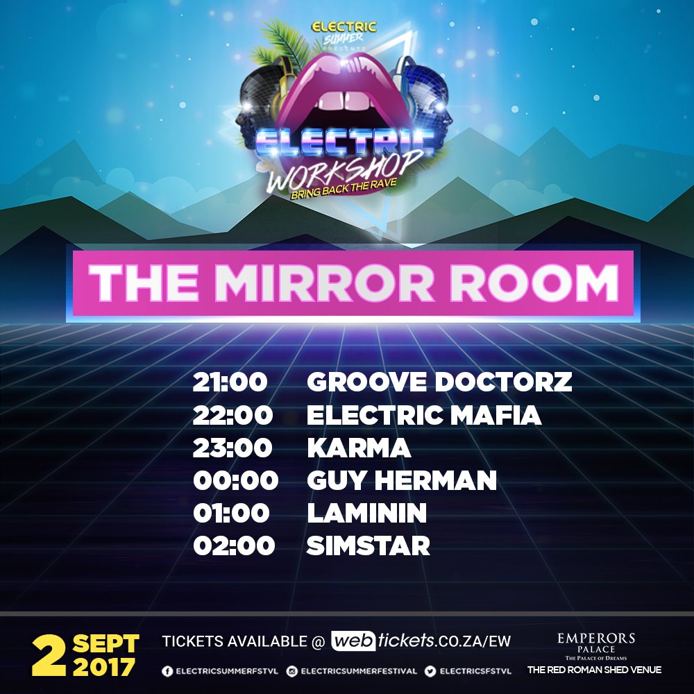 ElectricSFstvl's tweet photo. GET LOST IN THE MIRROR ROOM!
TICKETS >> https://t.co/Tn1vr8jIy4  #ElectricWorkshop https://t.co/6ydQoCDQAR