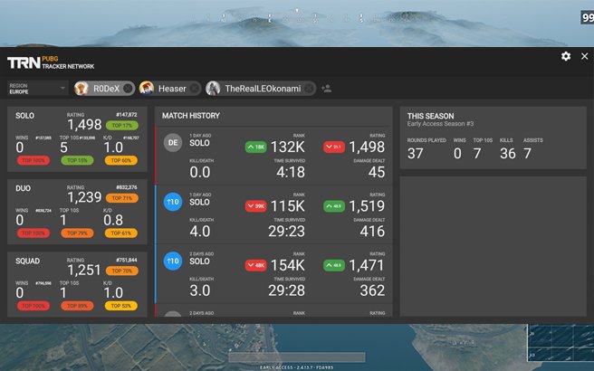 trackernetwork's tweet photo. Get our in-game #pubg overlay! Check stats while you camp and track your squad!

https://t.co/0ROyGgB5qC https://t.co/XcVUk2gfwm