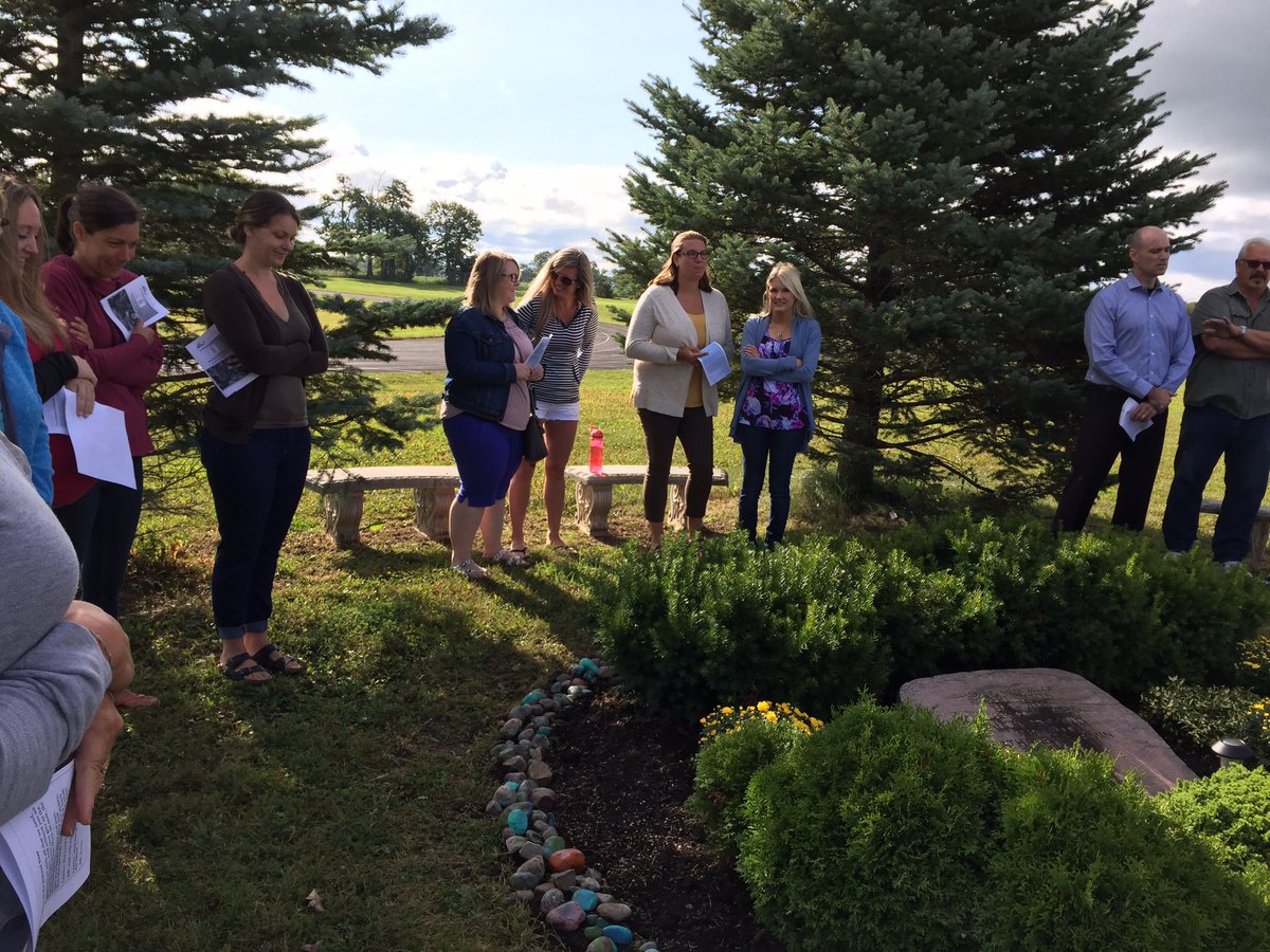 STA_CSS's tweet image. The staff @STA_CSS gather in prayer to begin a new school year in our Peace Garden! #PVNCLeads #pvncprays @PVNCCDSB