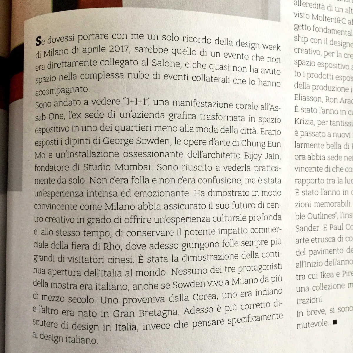 KnudWalter's tweet photo. Beautiful words by #DeyanSudjic on Sept issue of @INTERNIMagazine 1+1+1 #AssabOne #BijoyJain #GeorgeSowden #EunMoChung thanks https://t.co/sPIv4C87Qn
