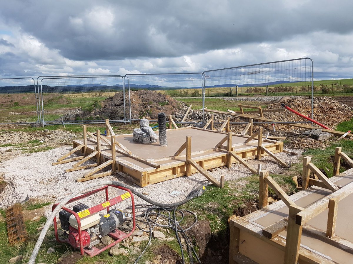 PryjenConstruct's tweet photo. 1.5mw Turbine substation plinths under construction North Wales #renewables #Construction https://t.co/bzMr7MvnpC