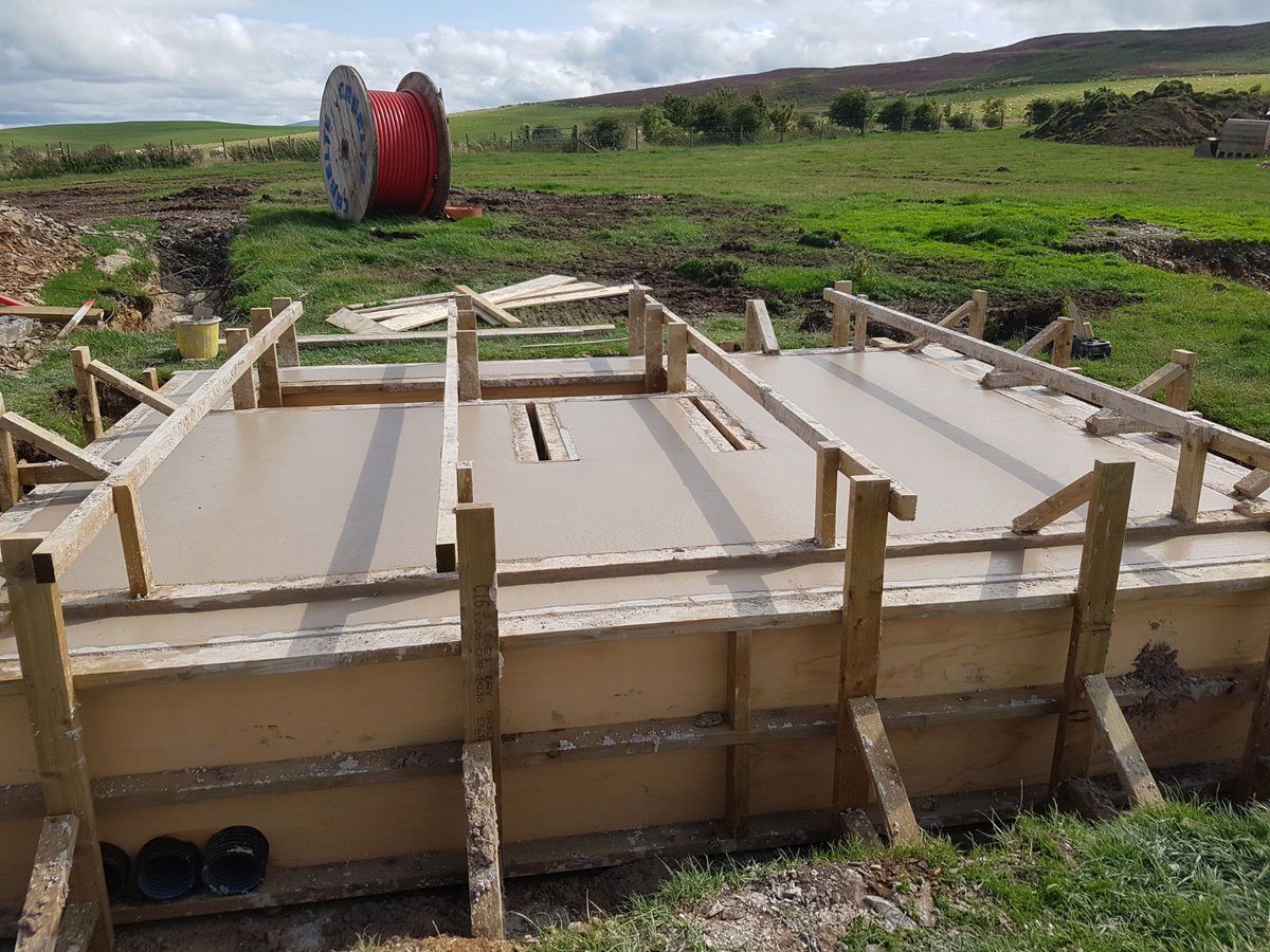 PryjenConstruct's tweet photo. 1.5mw Turbine substation plinths under construction North Wales #renewables #Construction https://t.co/bzMr7MvnpC