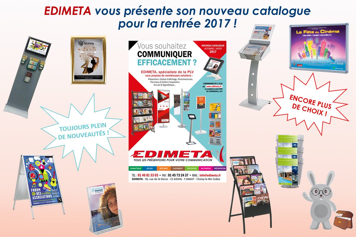 Edimeta's tweet photo. @Edimeta vous présente son nouveau catalogue pour la #rentree2017 !
Nouveaux produits pour améliorer votre communication !
#RentreePlusFun https://t.co/wttU5WVrQH