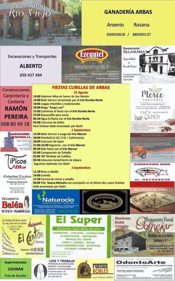 duerna_especta's tweet photo. CUBILLAS de arbas
Jueves 31 de agosto
Trio RUMBO NORTE
Viernes 1 Septiembre grupo MARVER
Sabado 2 grupo NUEVA MELODIA
@FiestasDeLeon https://t.co/leC1alr0pp