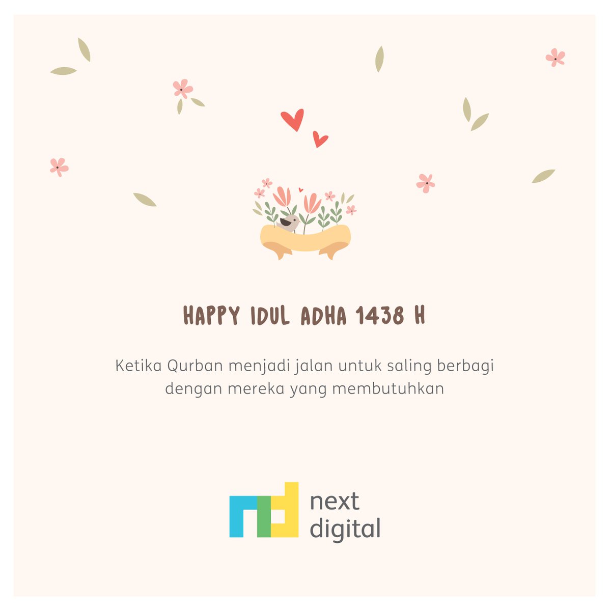 next_digital's tweet photo. Bkn ttg sp yg mmbri &amp; menerima, tp ttg bgmn pmbrian tsb bs brmnfaat bg kduany 

#NextDigitalIndonesia mgcpkn slmt Idul Adha 1438 Hijriah https://t.co/8U9nLT514q