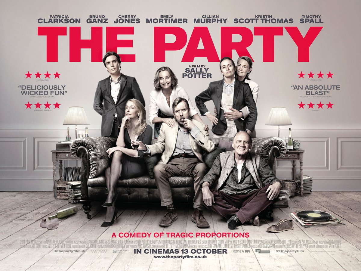 onscreen_mag's tweet image. Poster and trailer for Sally Potter’s comedy invites you to a party like no other #thepartyfilm Full story: bit.ly/2vHsCTt