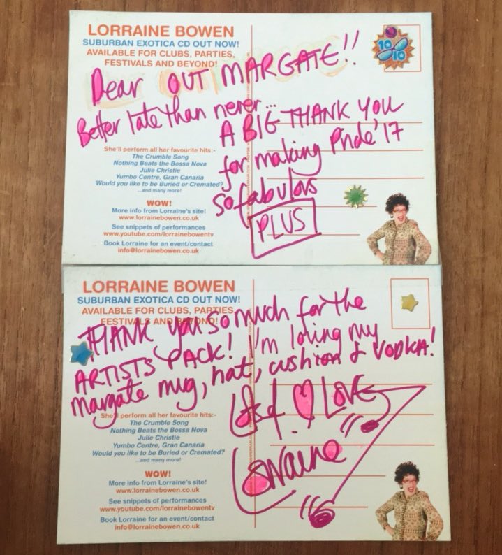 OutMargate's tweet image. Thank you @Bowen707 for our card! We loved having you perform at @margatepride! 🏳️‍🌈❤️ what a special weekend it was! #crumblelady ☀️🎉🏳️‍🌈🍭🍦