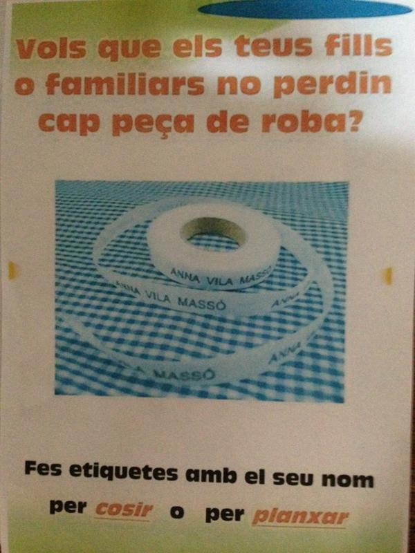 NuriVilassar's tweet photo. cinta noms per #escola #residencia #residencia @residenciasantpere #casal #casals #Colonies4 https://t.co/cap9uK8be0