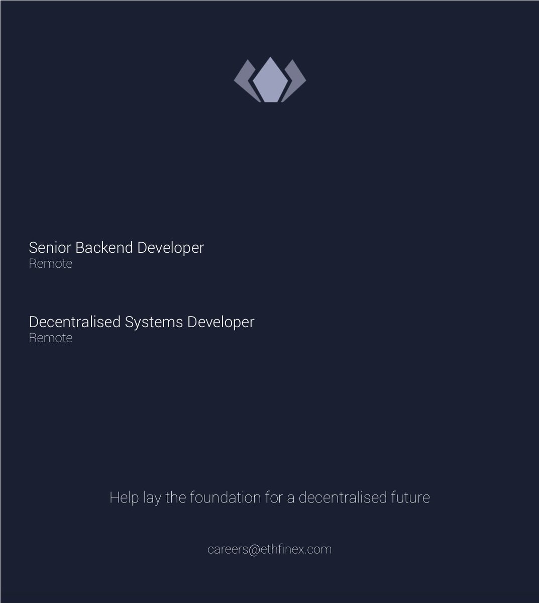 rhinofi's tweet photo. We're looking for developers all around the world! Help us shape the future of @ethfinex https://t.co/yG5V5ZIhgy