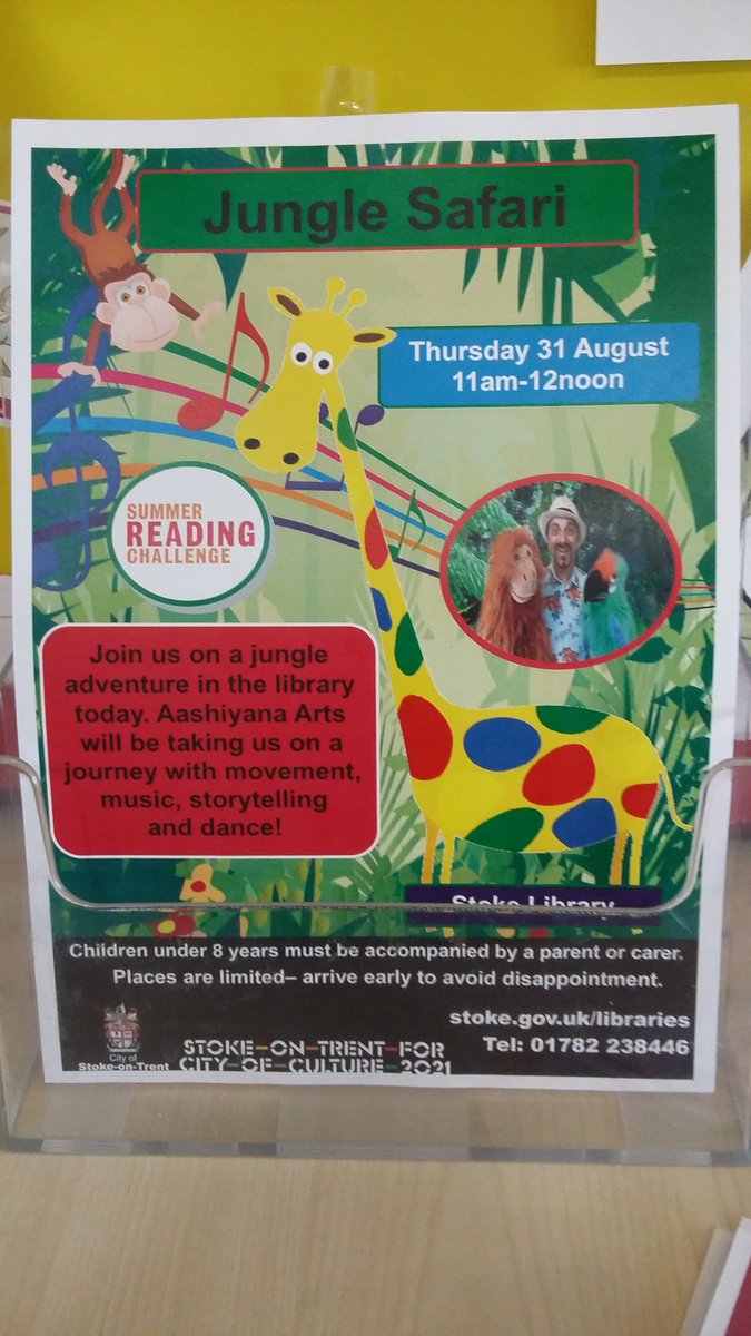 sohankailey's tweet photo. Lets go on a #jungleadventure @SoTLibraries #stokelibrary #libraries #animalagents #earlyyears #dance  #primaryeducation @NurseryWorld https://t.co/5ZSgHgnEma