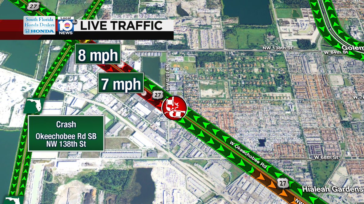 Crash on Okeechobee Rd causing delays in both directions at NW 138th St #traffic https://t.co/gQuXH9ddT0