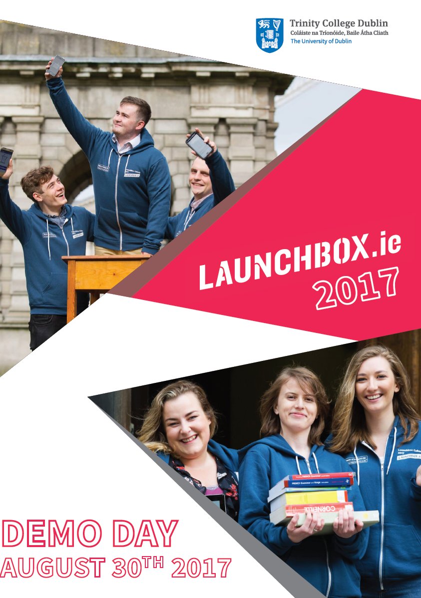 pjprendergast's tweet photo. Congrats @EquineMediRec, @MarshSisters, & @TicketChainHQ on their top pitches at #LaunchBox2017 Demo Day @tcddublin https://t.co/qGn34Nd5z8 https://t.co/YzIwJmS6li