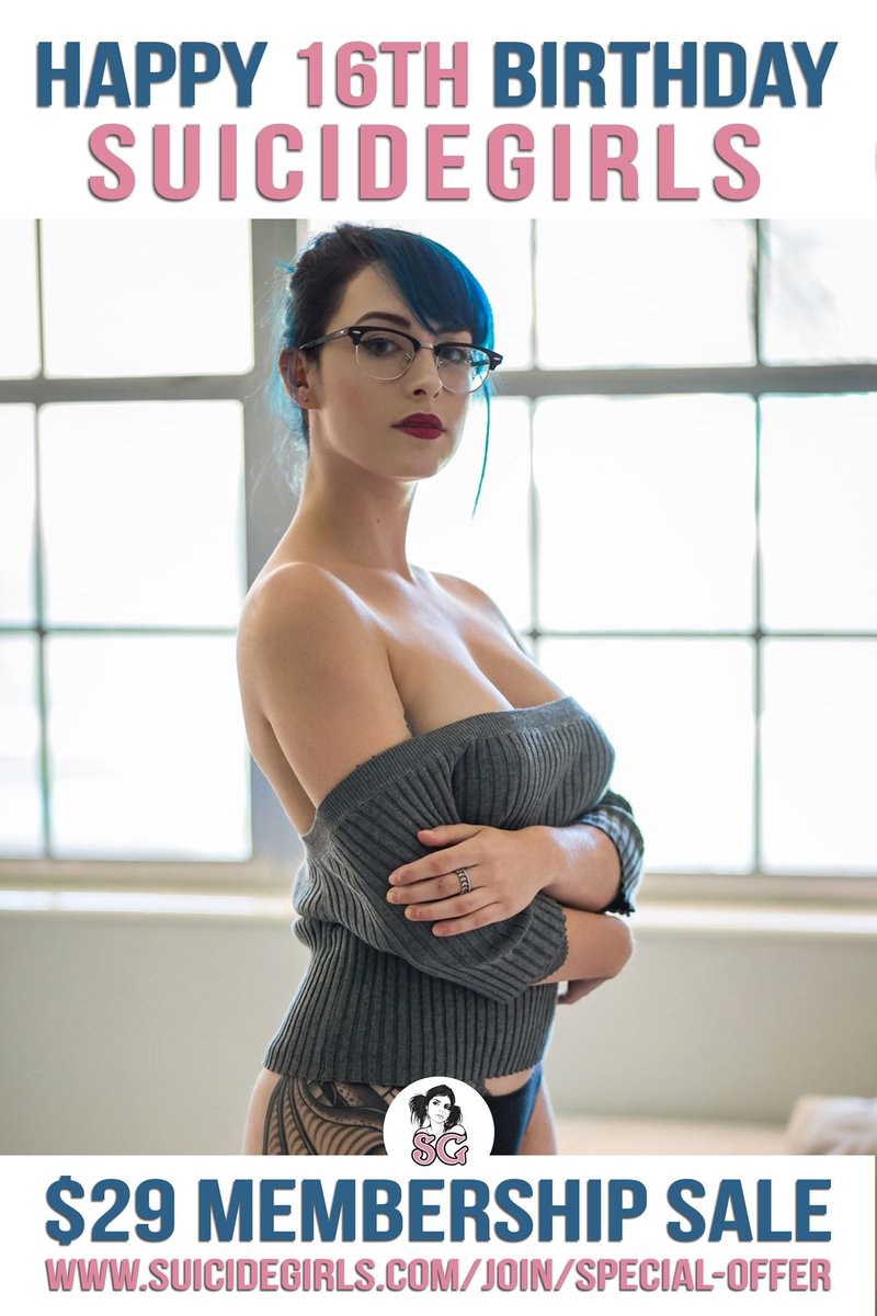 SuicideGirls's tweet photo. We're celebrating our birthday this whole weekend! Grab a discounted membership for only $29 <3 - https://t.co/H9Rh3Xa2qj https://t.co/1HvS1s4Vtd