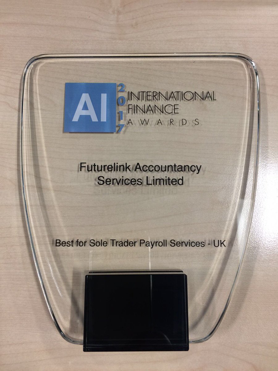 FLAccountancy's tweet photo. Another proud moment for FLAS. Today we received our award for Best Sole Trader Payroll Services in the International Finance Awards 2017! https://t.co/ChbtTf4Cby