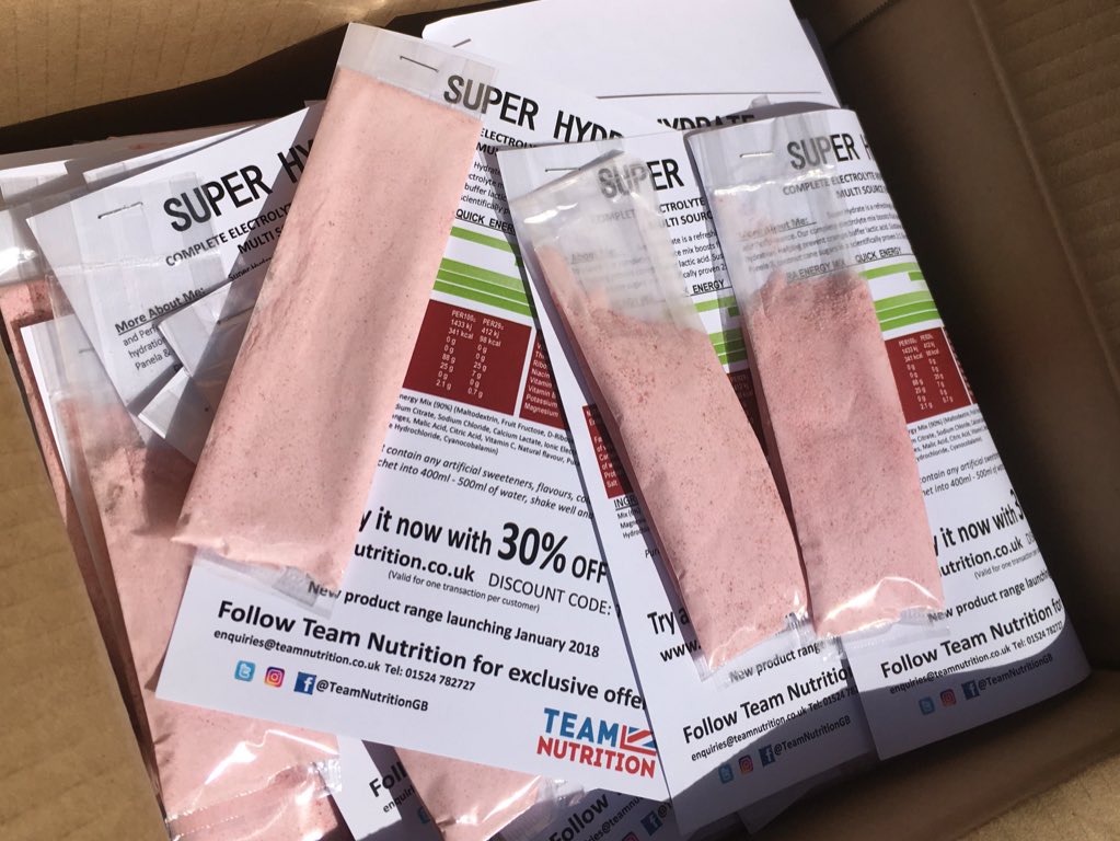 <a href="/TeamNutritionGB/">Team Nutrition</a> thanks for the super hydrate and discount voucher for <a href="/xbordersportive/">CrossBorderSportive</a> riders!