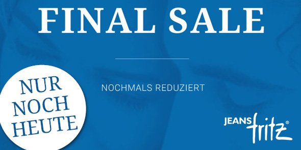 JeansFritz's tweet photo. #Schlussverkauf in der heißen Phase. Jetzt im #FINALSALE echte #Schnäppchen machen - https://t.co/FyymmDk1CN 😀 https://t.co/x6RuDs5YZF