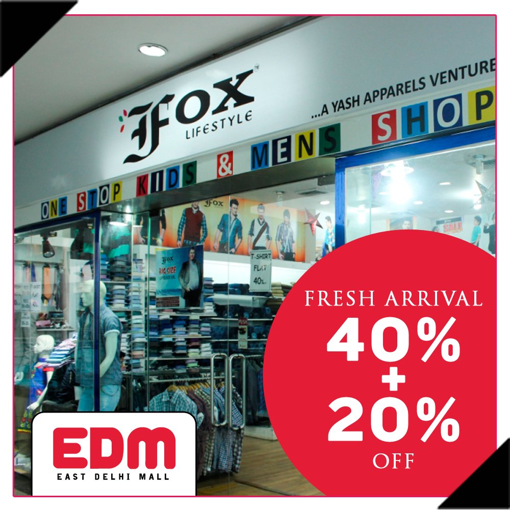EastDelhiMall's tweet photo. #Get40%Off + #Extra20%Off on fresh arrival of Fashionable Clothing for Men at #IfoxLifestyle by #YashApparels @ #EastDelhiMall Ghaziabad. https://t.co/04T8chulSN