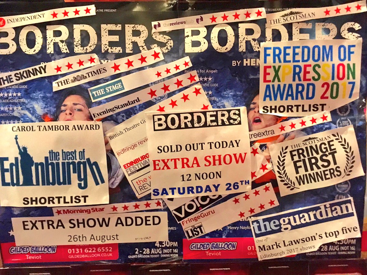 avital_lvova's tweet photo. ⭐️⭐️⭐️⭐️⭐️x4 / ⭐️⭐️⭐️⭐️ x16 / #fringefirstwinner / Shortlisted for 3 awards & 3 transfers confirmed #edfringe U mad thing @Borderstheplay https://t.co/LvDLBpAere