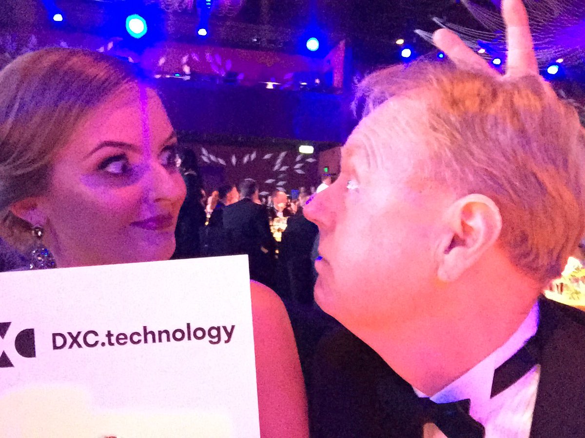 sarahSweetman's tweet photo. Parter in crime #InsAwardsAu @DXCTechnology https://t.co/v6e6PAWpgH