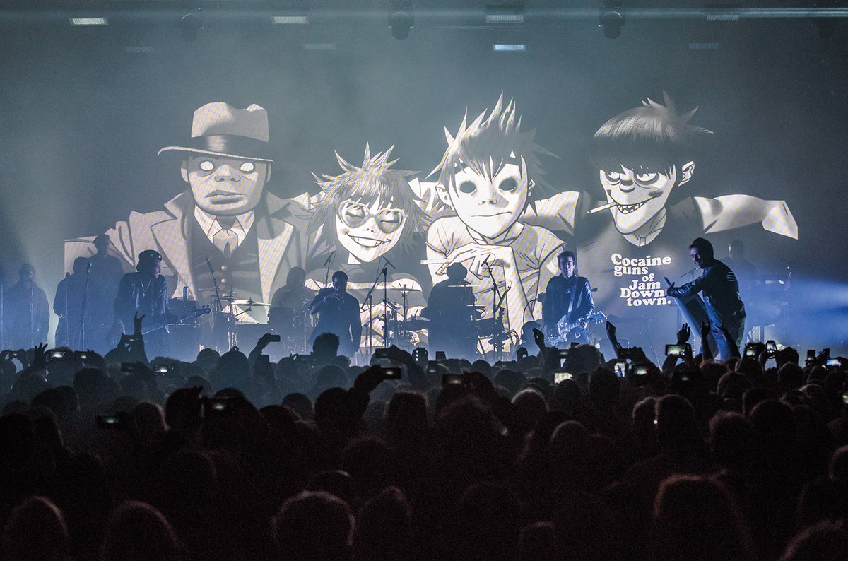 rockandpop's tweet photo. Sí, es completamente real: Gorillaz confirmó su debut en Chile para marzo del 2018. Detalles acá: https://t.co/S4hTUAmFLd https://t.co/pHnj53YWSy