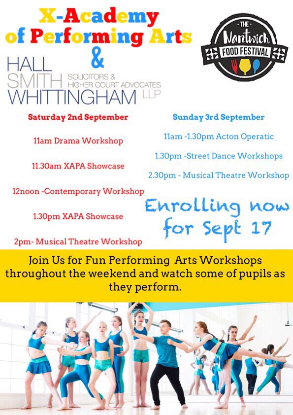 XACADEMYed's tweet photo. If you are visiting the Nantwich Food Festival this weekend, send the kids to one of our workshops whilst you drink tea!! https://t.co/785gGRuSzJ