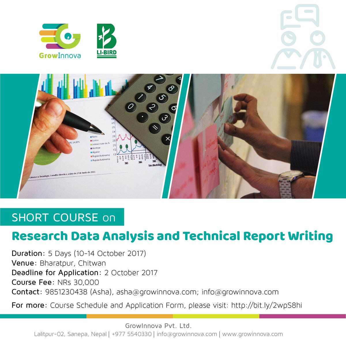 Bhajumahesh's tweet photo. [Announcement] Short course on '#ResearchDataAnalysis and Technical #ReportWriting'
#ShortCourseinNepal #Tailormadetraining #growinnova https://t.co/udafcAICdf