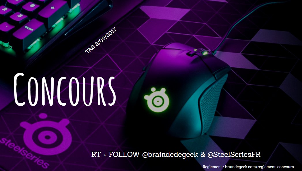 braindegeek's tweet image. CONCOURS RT + FOLLOW @SteelSeriesFR &amp;amp; @braindegeek pour tenter de gagner ta souris Rival 310. Bonne chance !