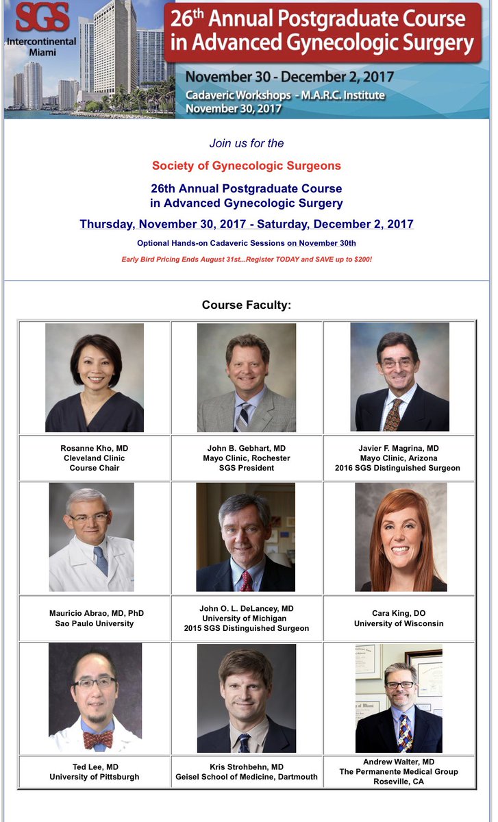 GynSurgery's tweet photo. Post Graduate Course in Advanced Gynecologic Surgery #gynsurgery https://t.co/iXkg7Tkutx