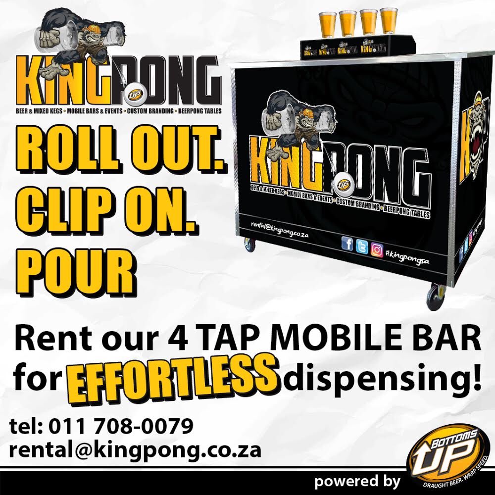 King Pong RSA (@kingpongrsa) on Twitter photo Rolling out the 4 Tap Mobile Bar for effortless dispensing!!! <a href="/bottomsupafrica/">Bottoms Up Africa</a> #beer #cocktails #drinks #mobilebars #events #rentals Rolling out the 4 Tap Mobile Bar for effortless dispensing!!! <a href="/bottomsupafrica/">Bottoms Up Africa</a> #beer #cocktails #drinks #mobilebars #events #rentals