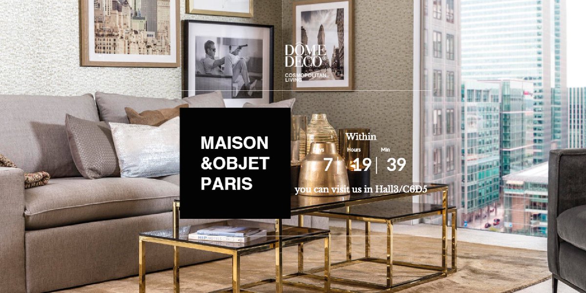 DomeDeco's tweet image. Let the countdown begin! Visit us at Maison &amp;amp; Objet, Paris! See you there? Subscribe now: domedeco.com/professionals/… #MO17 #winter1718