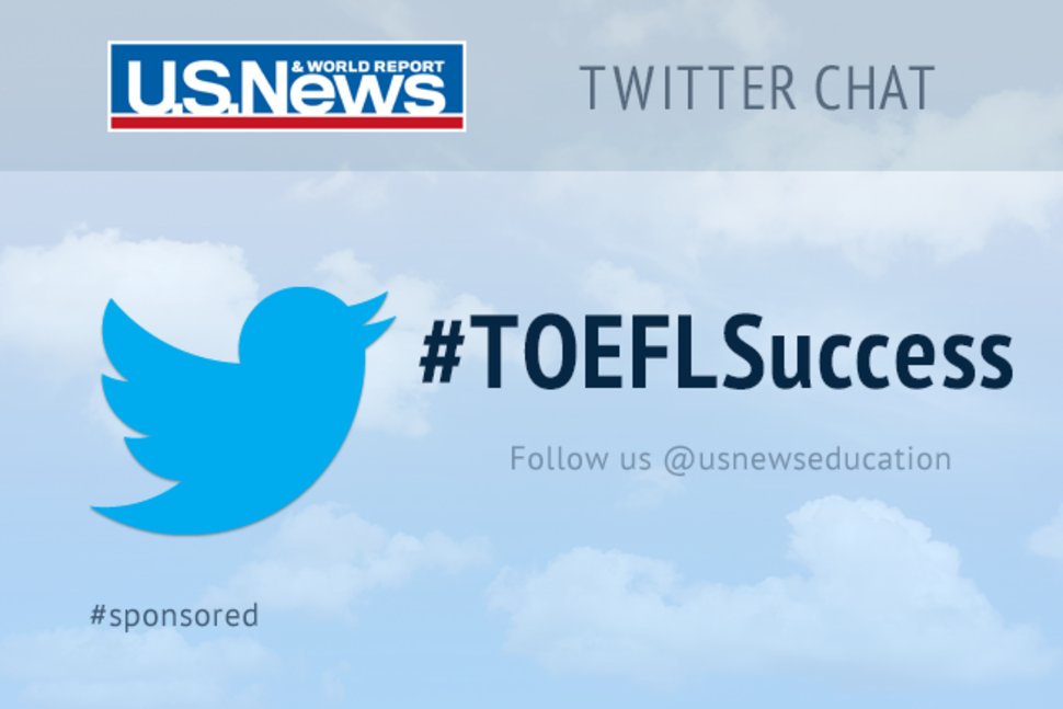 USNewsEducation's tweet photo. We're chatting about the TOEFL test today at 9 a.m. ET (13:00 UTC)! Use #TOEFLSuccess to ask a question! https://t.co/sYIJRxm53M https://t.co/QszmQou4pu