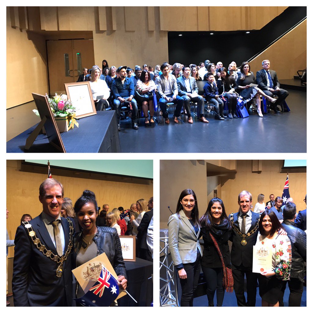 spattersonchb's tweet photo. 61 new Australian citizens were welcomed at the @HoldfastBay citizenship ceremony last night with @NicolleFlint https://t.co/jMSdnjcVMO