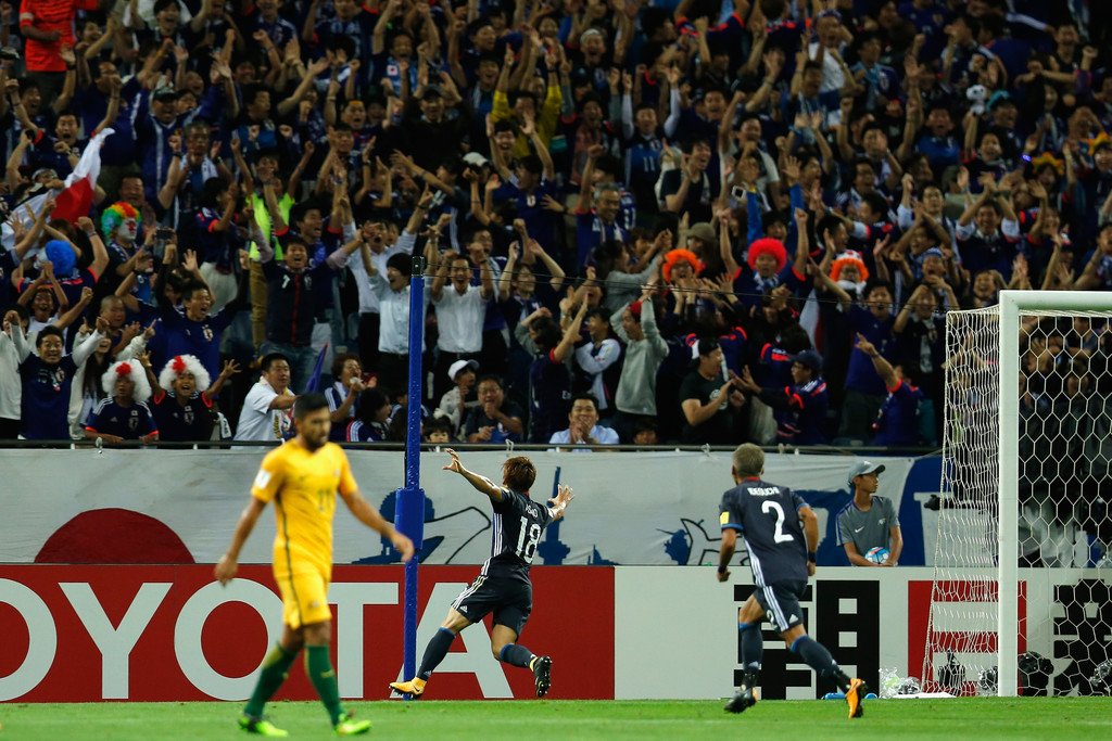 webstyleking's tweet photo. 日本！6大会連続W杯出場決定！！！！

【試合終了】
「ロシアW杯アジア最終予選」第9戦

🇯🇵 日本 2 - 0 オーストラリア 🇦🇺

得点⚽
前41分 浅野拓磨🇯🇵
後37分 井手口陽介🇯🇵

#JPNvAUS #daihyo #WorldCup2018 #いくぞロシア https://t.co/rz8zJ6F6Yy
