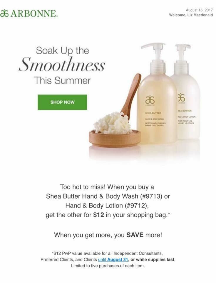 Be sure to stock up on these amazing products, sale ends today! #Arbonne #Clearfuture #FizzSticks #ShaeButterlotionandwash