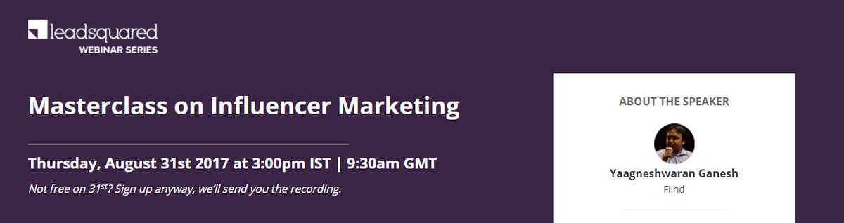 Yaagneshwaran's tweet photo. Got 27 connections in 10 mins aft 2day's #InfluencerMarketing webinar on #syncfluence - thank you @LeadSquared community and @Shibani_Roy https://t.co/CJ9L9lEyw2