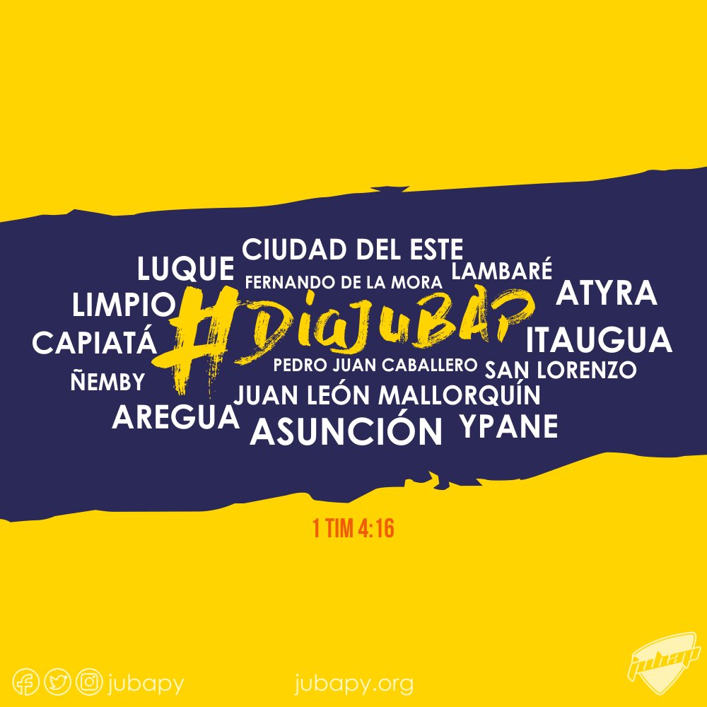 jubapy's tweet photo. Varias ciudades, distintas iglesias, miles de jóvenes unidos en un mismo espíritu y con la misión de llevar buenas noticias al Py! #DiaJUBAP https://t.co/hZ38FwKjkL