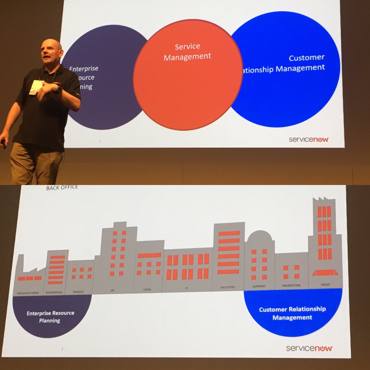 PMaattanen's tweet photo. Antti Mäkinen @servicenow, palveluhallinta on toimiva liima eri liiketoimintojen välillä #TKP2017 https://t.co/Zqi5HxTFai