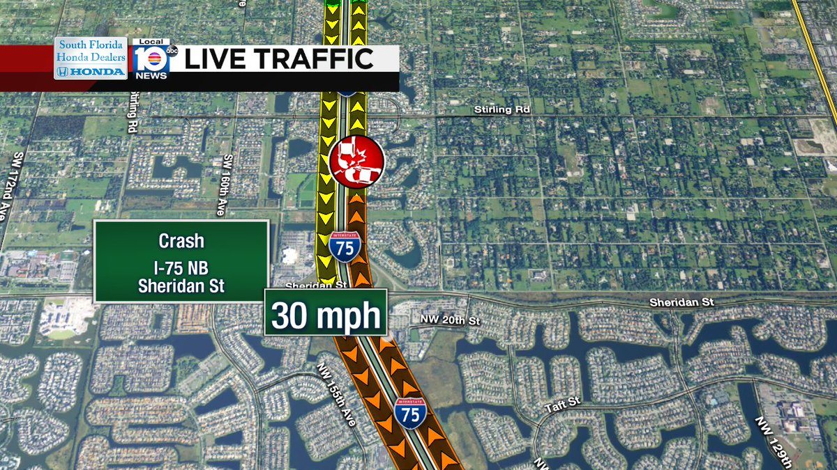 Crash on I-75 NB at Sheridan St #traffic https://t.co/UWQZTPZf3B