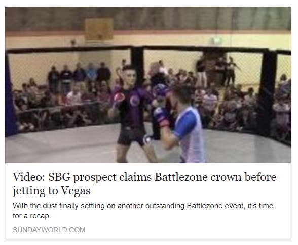 FightConnectTV's tweet photo. Great to see @BattlezoneFC get weekly feature in mainstream media &amp; one of Irelands biggest papers the @sundayworld https://t.co/vNUFosDXLs https://t.co/k2QXK89U1A