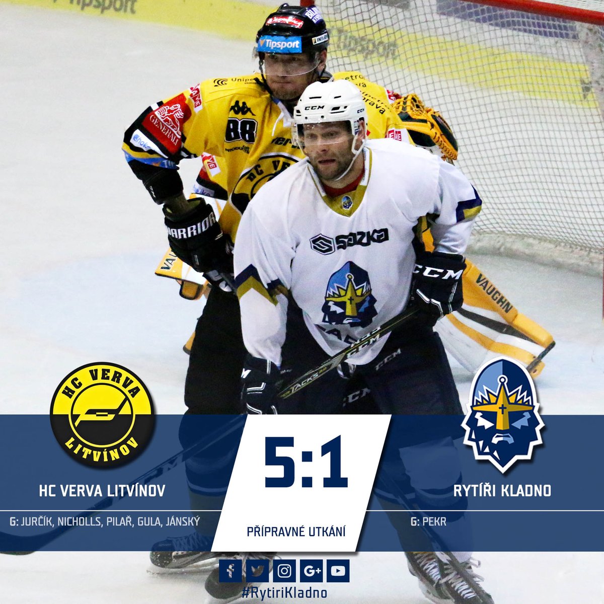 RytiriKladno's tweet photo. #Kladynko nezvládlo proti @hcverva​ třetí třetinu, ve které 4x inkasovalo, a celkem prohrálo 1:5.
https://t.co/SVJzTV5ova https://t.co/qhNgMJolQg