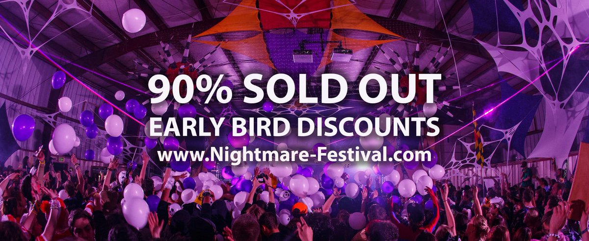 Early bird tickets are 90% sold out for #NightmareFestival.  Ticket prices going up next week!