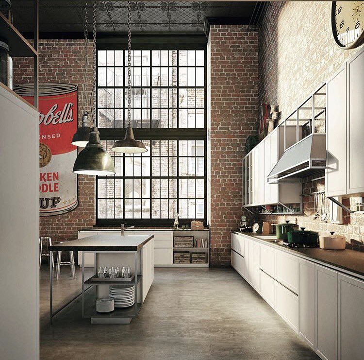 thecondoculture's tweet photo. Classic, loft-inspired design #kitchen 📸 • @dutchcitylofts #loft #hardloft #brick #interiordesign #homedecor #kitchendecor #highceiling https://t.co/bOjrdT9yj0