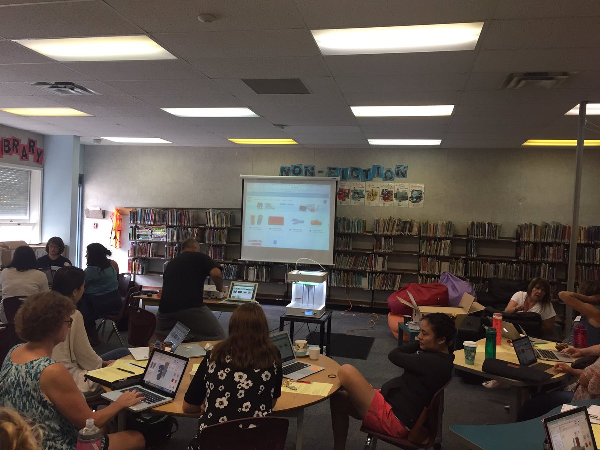 FraserWood36's tweet photo. 3D Printer & ADST workshop @FraserWood36 underway 4 staff. Brushing up 4 welcoming sts back next week! #fwlearn #sd36learn #ADST #BACK2scho https://t.co/gH9bb7tnv9