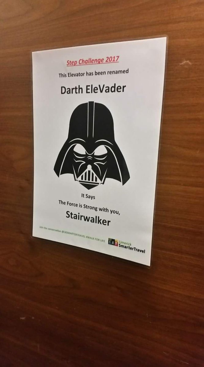 HeatherRadloff2's tweet photo. Wouldn't know whether to laugh or give one of those never ending groans because of stairs...
#StarWars @HamillHimself #stairwalker #EleVader https://t.co/R5sgohhabv