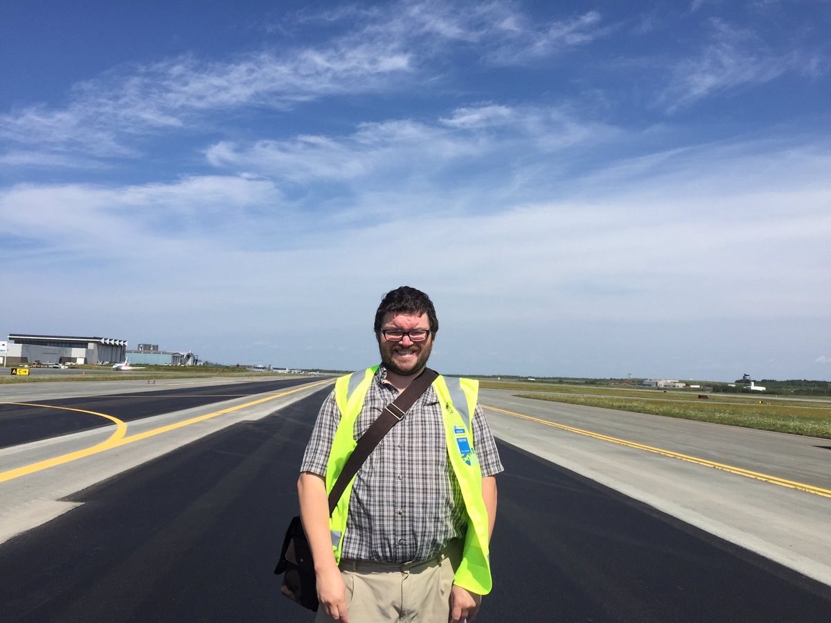 ReprtrPatHealey's tweet photo. How often does one get a pic on the runway. So I got @HfxStanfield intern Sophie to take this #greatintern #Thanks #FallRiverNS #EnfieldNS https://t.co/bFZhUWhkGr