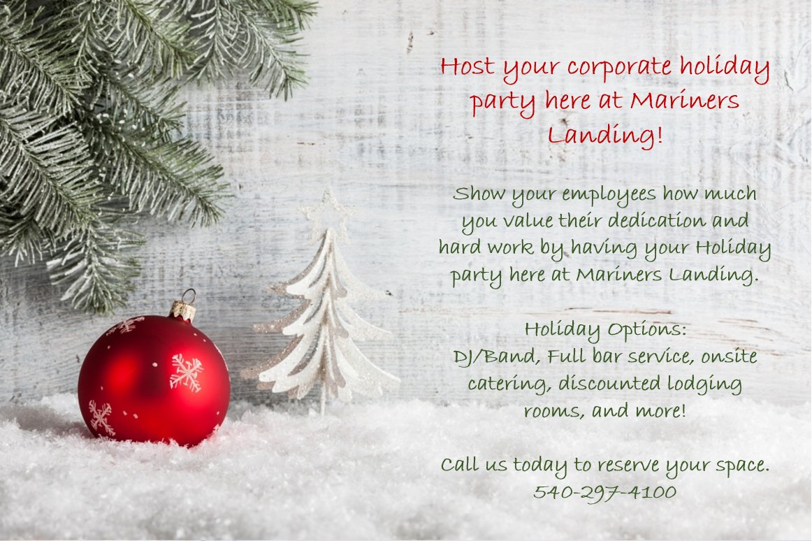 Looking for a beautiful place to host your corporate Holiday party? Look no further! Call us for more information. 540-297-4100