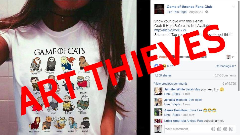 FUCK STEALING ART
This "fan group" tryna profit off my friend's COPYRIGHTED artwork—Tell them to TAKE IT DOWN #GoT facebook.com/11506454250019…