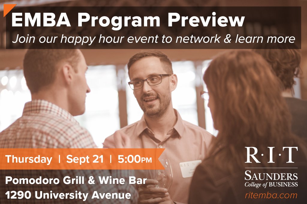 3 weeks from today - join us after work! hubs.ly/H08k_WW0 #ROC #EMBA #MBA #RIT