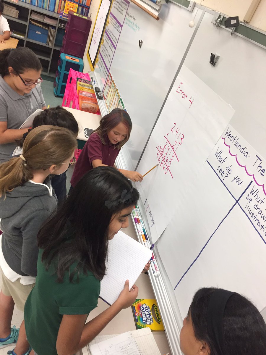 issirk09's tweet photo. Gallery Walk- find the multiplication error #MissionPossibleFLE #math #5thgrade https://t.co/wuYyi7xRB7